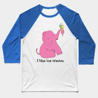 Pink Elephant Baseball T-Shirt